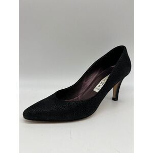 Versani Women Black Textured Suede Pump Size 7.5